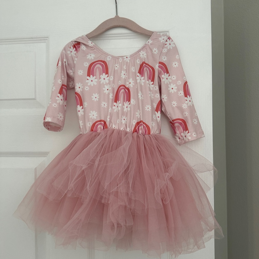 Charming Pink Rainbow Tutu Dress for Kids
